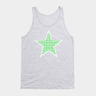 Green and White Gingham Star Tank Top